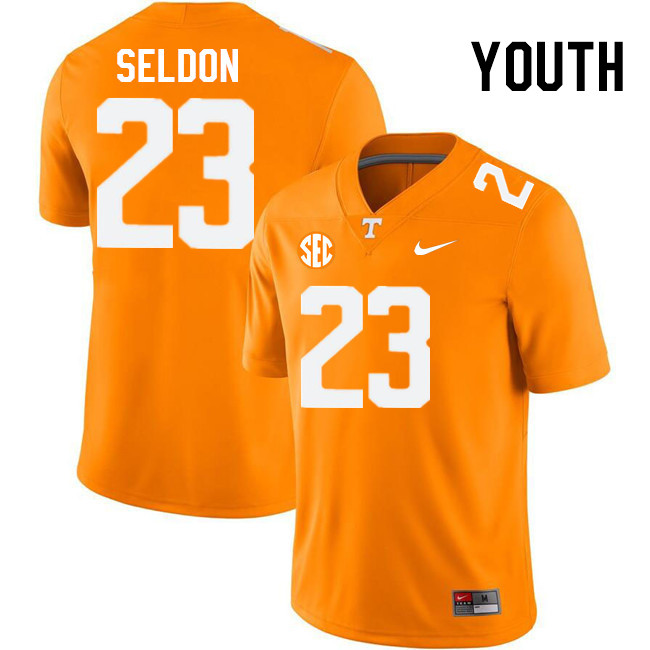 Youth #23 Cameron Seldon Tennessee Volunteers College Football Jerseys Stitched Sale-Orange